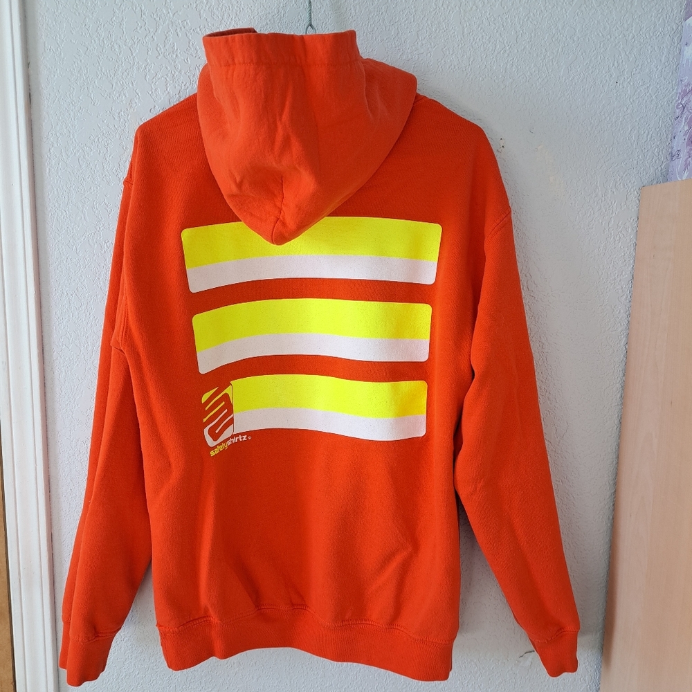 Orange and Yellow Neon Striped Hoodie - Picture 4 of 4